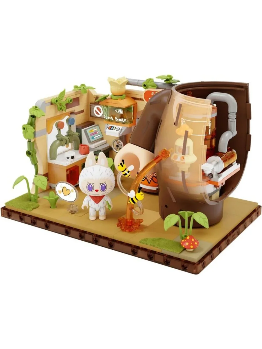 Interactive Building Toy Set - Juice Maker & Labubu Blocks for Kids, Boys